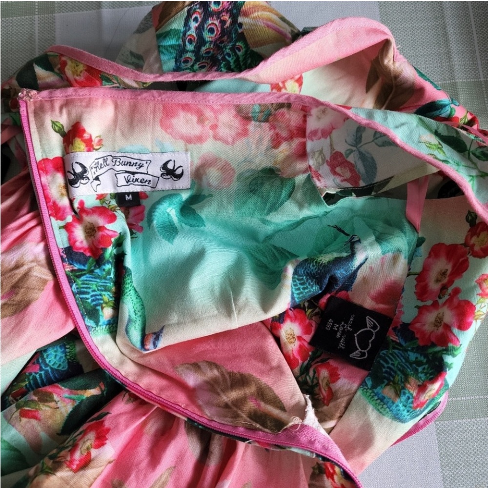 Hell Bunny Vixen Peacock Pastel Swing Dress - Picture 6 of 6